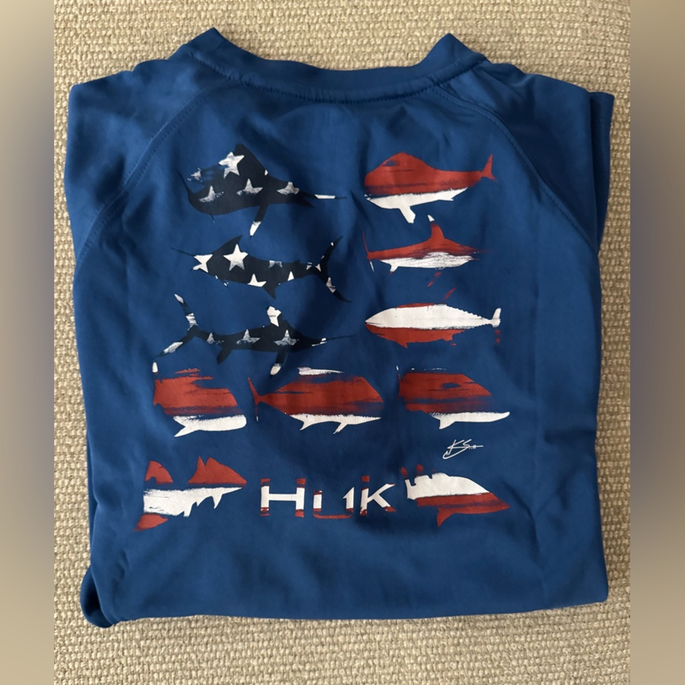 Huk Blue Long Sleeve Fishing Shirt